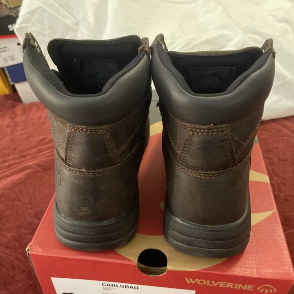 Carlsbad 6” Men Sz 6.5 Brown Leather Steel Toe EH, Waterproof Slip Resistant - Picture 5 of 16